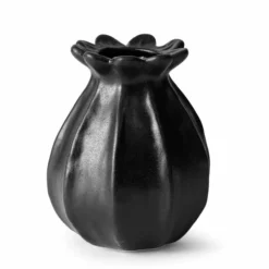 Vase Poppy - Høyde 11 Cm, Svart