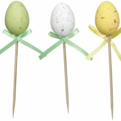PLASTIC EGG STICKS 4CM 10CM STICK Green White Yellow - Lengde 14 Cm, Flere Farger