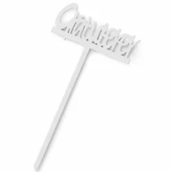 Dekorasjonspinne Gratulerer - Høyde 19.5 Cm, Hvit