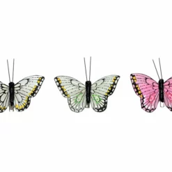 Dekorasjonsfjør Med Klype - Bredde 8 Cm, Flere Farger