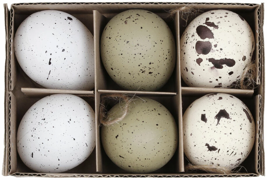 Påskepynt Egg Til å Henge I Ris - Høyde 5 Cm, Flerfarget 3 Påskepynt Egg Til å Henge I Ris - Høyde 5 Cm, Flerfarget