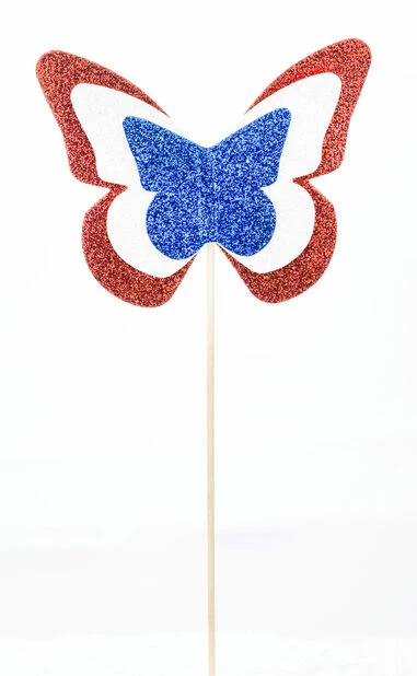 Blomsterpinne Sommerfugl - Høyde 24.5 Cm, Flerfarget 3 Blomsterpinne Sommerfugl - Høyde 24.5 Cm, Flerfarget