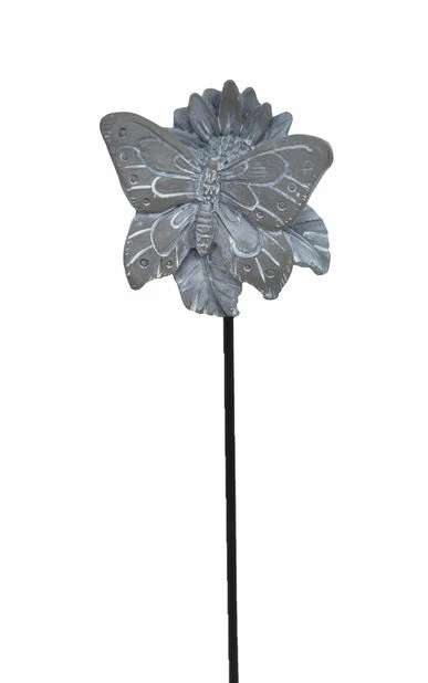 Dekorasjonspinne Sommerfugl - Høyde 27 Cm, Grå 3 Dekorasjonspinne Sommerfugl - Høyde 27 Cm, Grå