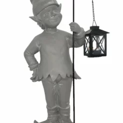 Hagenisse Med Lykt Dobby - Høyde 51 Cm, Grå