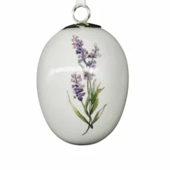 Påskepynt Porselensegg Lavender - Høyde 8 Cm, Hvit