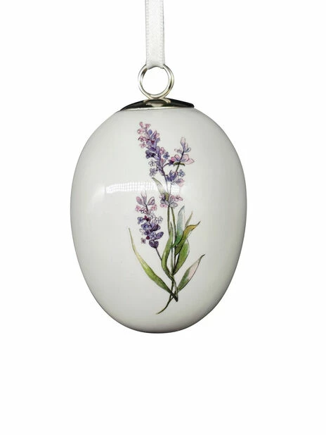 Påskepynt Porselensegg Lavender - Høyde 8 Cm, Hvit 3 Påskepynt Porselensegg Lavender - Høyde 8 Cm, Hvit