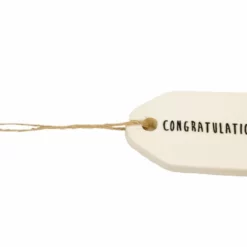 Gavelapp Av Keramikk Congratulations - Lengde 5,5 Cm, Hvit